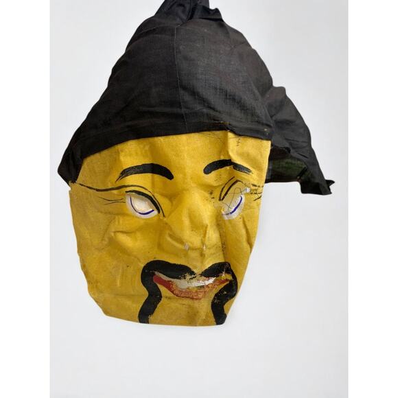 1930s Starched Gauze Mask Fu ManChu Mask Halloween Black Hat - Picture 2 of 13
